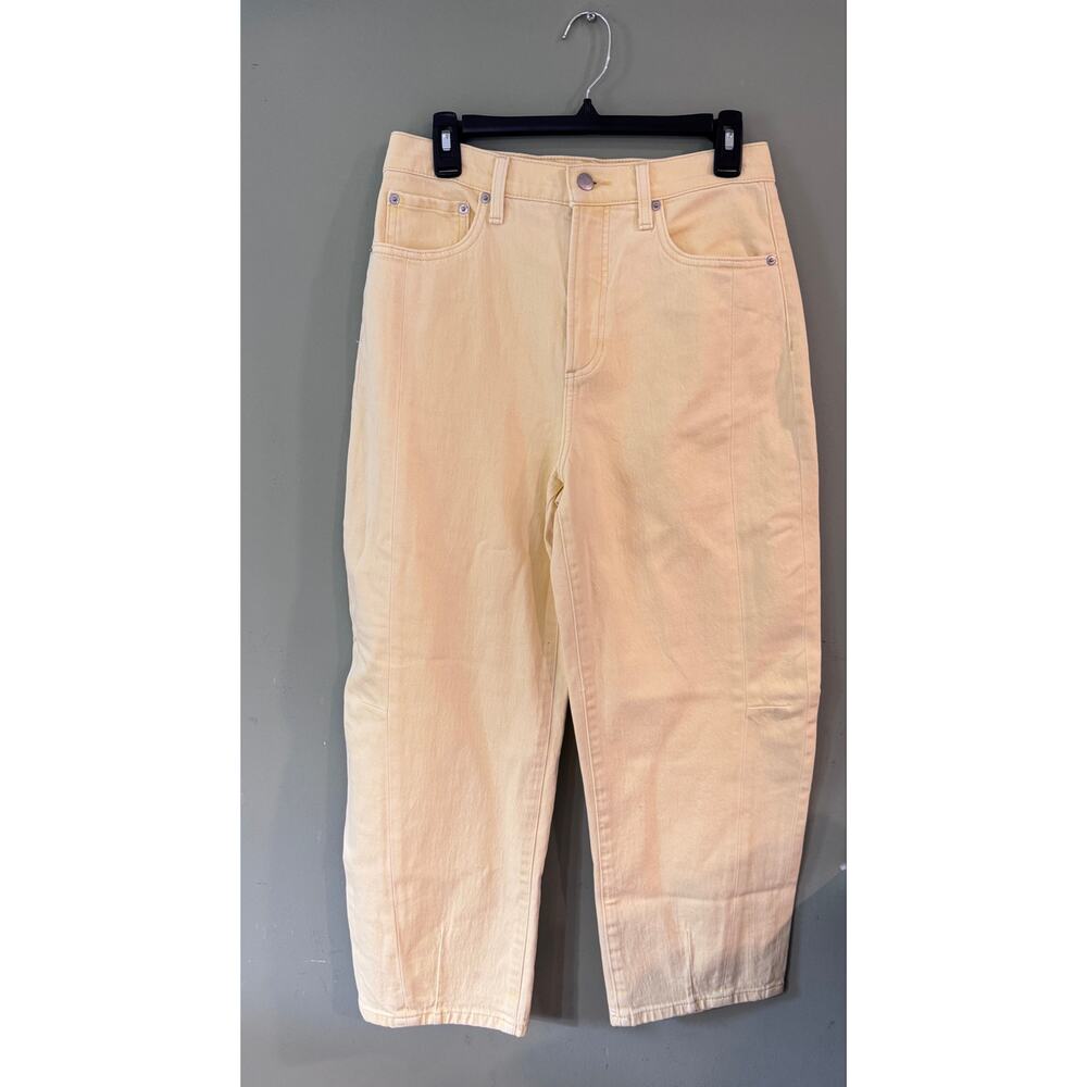 EVEREVE PISTOLA Denim Eli Pants Barrel Leg Jeans Soft Buttercup Yellow Size 28 - Picture 2 of 10